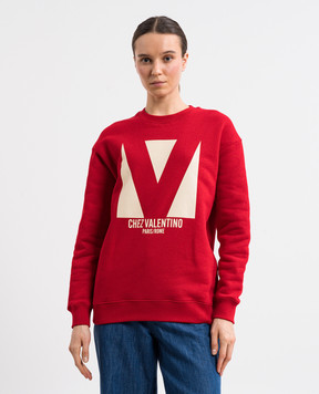 Valentino Red sweatshirt with logo print 6B3MF24F960