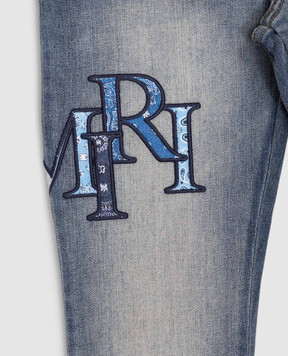 AMIRI Children's blue bandana jeans with a distressed effect AKDNSY1002