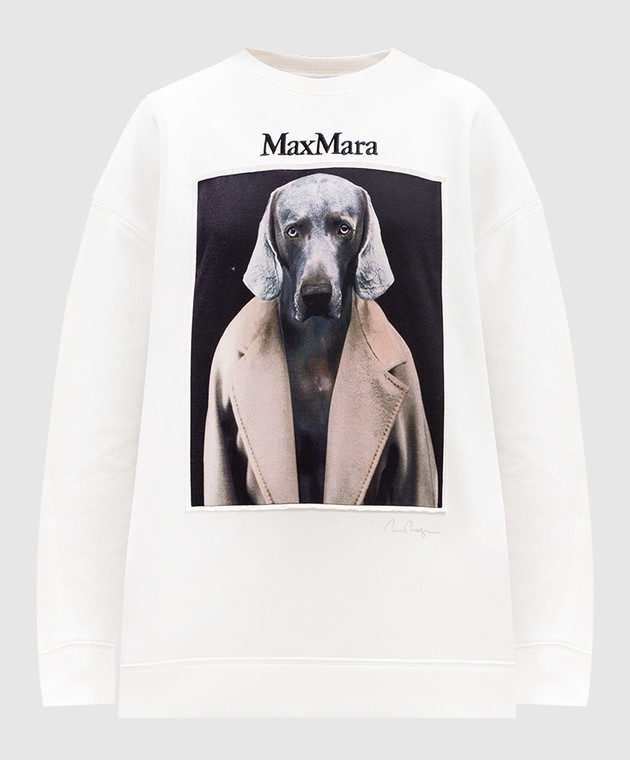 Max Mara - White BACCO printed sweatshirt from William Wegman