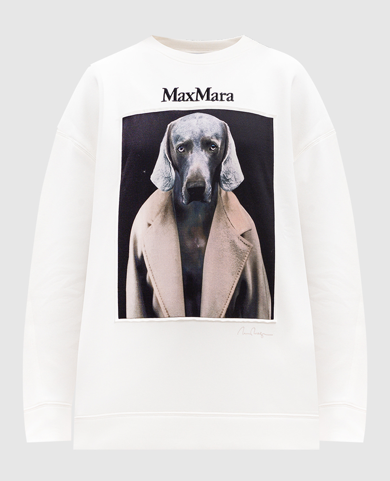 

White BACCO printed sweatshirt from William Wegman Max Mara