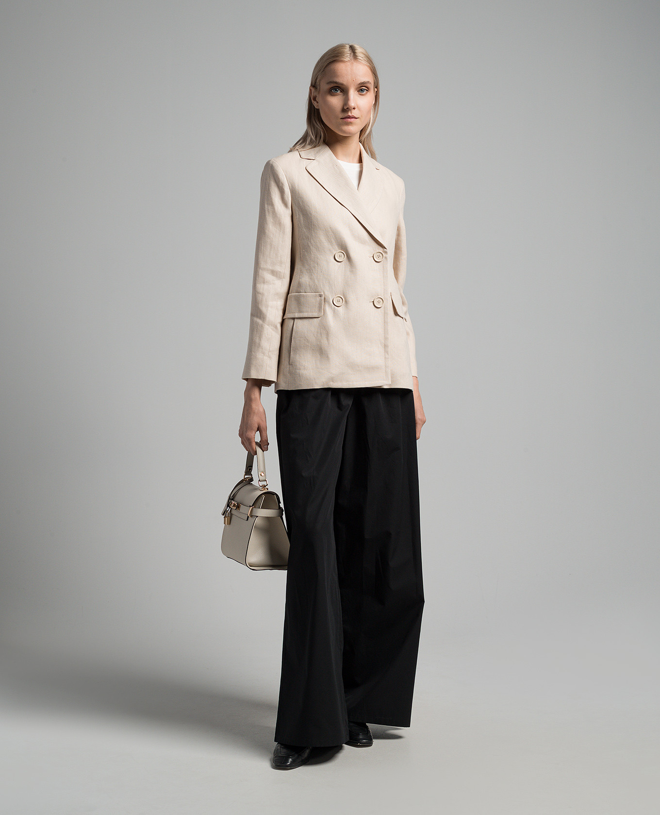 

Laura double-breasted beige linen jacket Max Mara