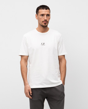 C.P. Company White T-shirt with logo print MTS317A005431G