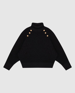 Balmain Children's black sweater with wool BX9A60Z3317810