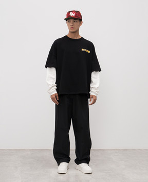 Rhude Black double-layer sweatshirt with logo RHPF25TT19012