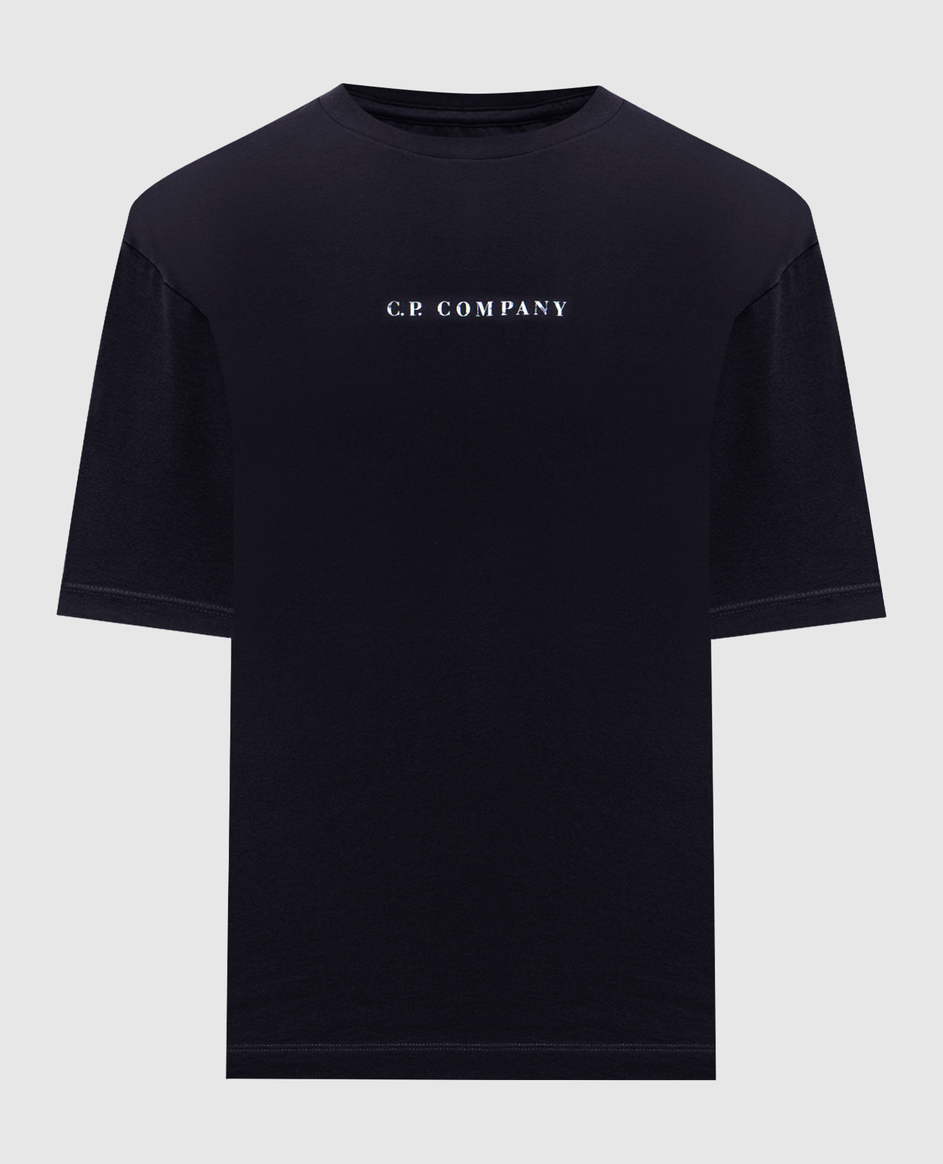 Blue t-shirt with logo print C.P. Company