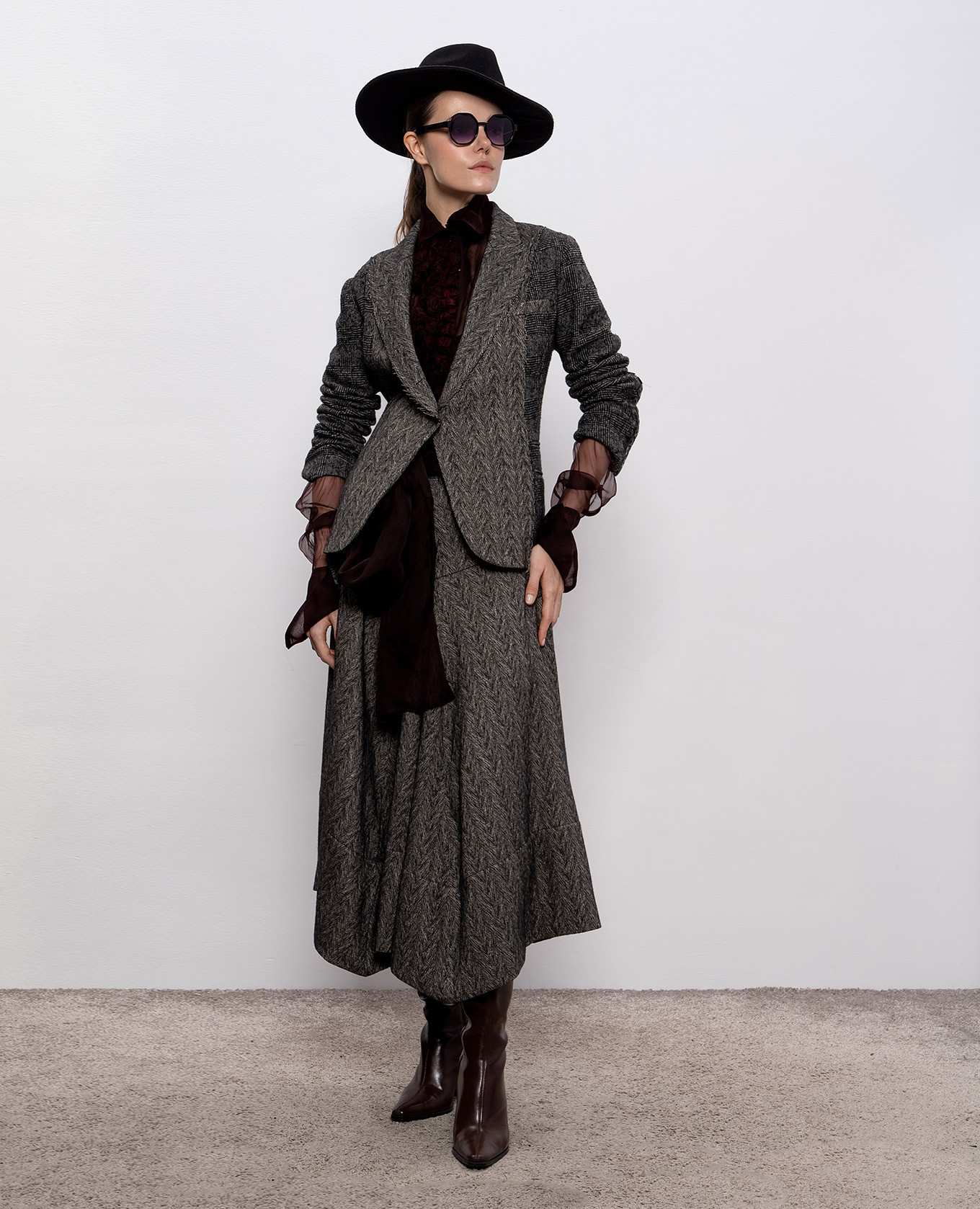 

Gray wool check jacket Marc Le Bihan, Grey