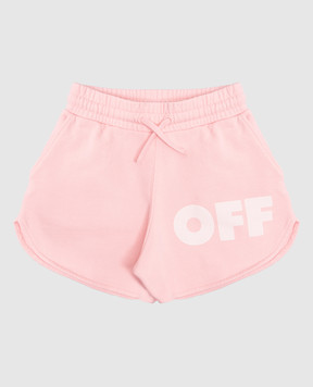 Off-White Children's pink shorts with logo print OGCI001S25FLE001
