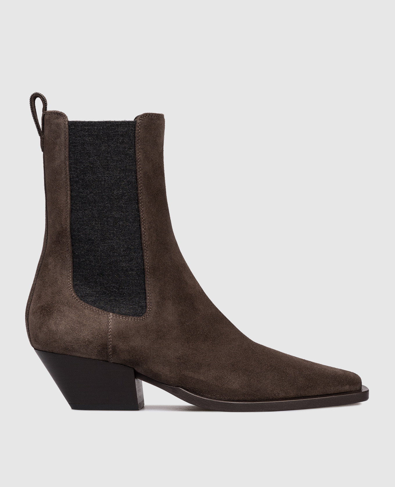 

Brown suede Cossacks with a monil chain Brunello Cucinelli