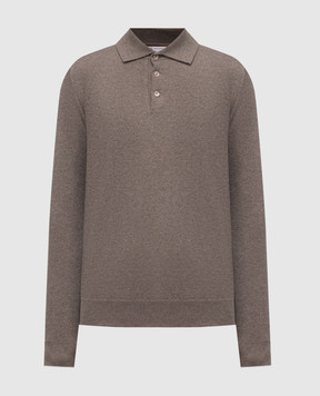 Brunello Cucinelli Brown cashmere polo shirt M2200295