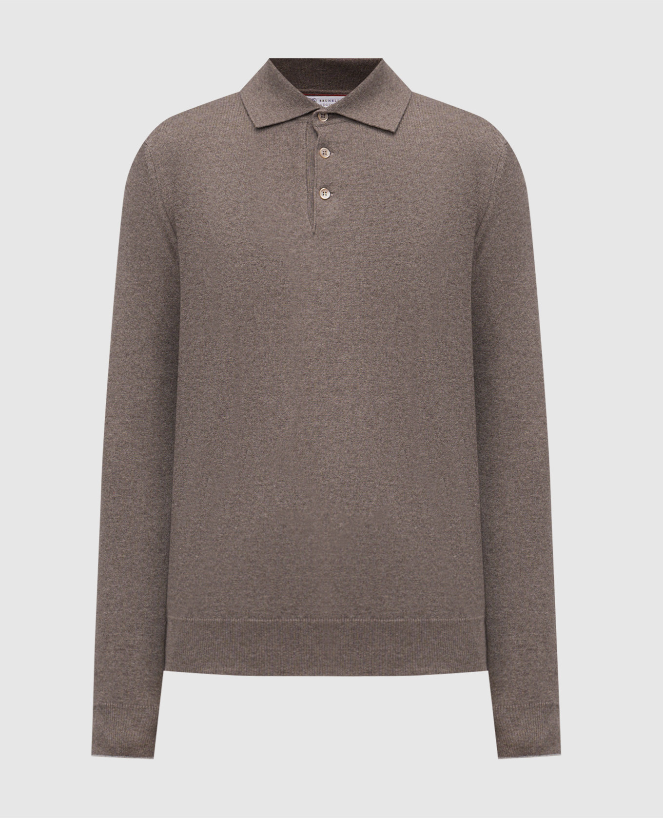 Brown cashmere polo shirt Brunello Cucinelli