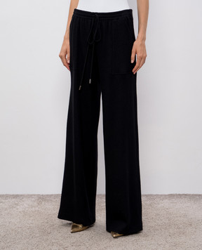 Ermanno Scervino Black wool, silk and cashmere pants D472P306WHB