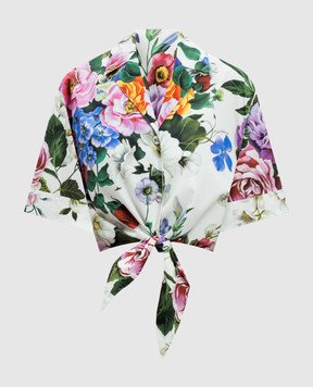 Dolce&Gabbana White blouse with floral print F5T30THS5S6