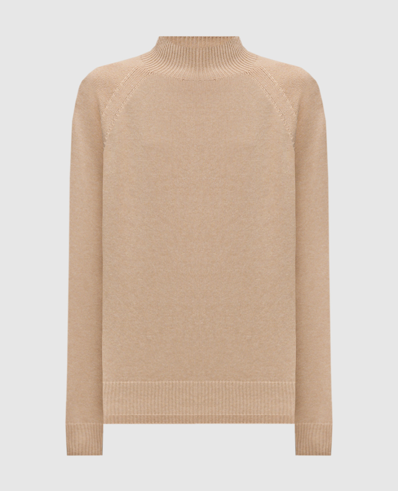 Beige wool, silk and cashmere sweater peserico