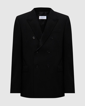 Off-White Black double-breasted wool jacket OMEW001F24FAB001