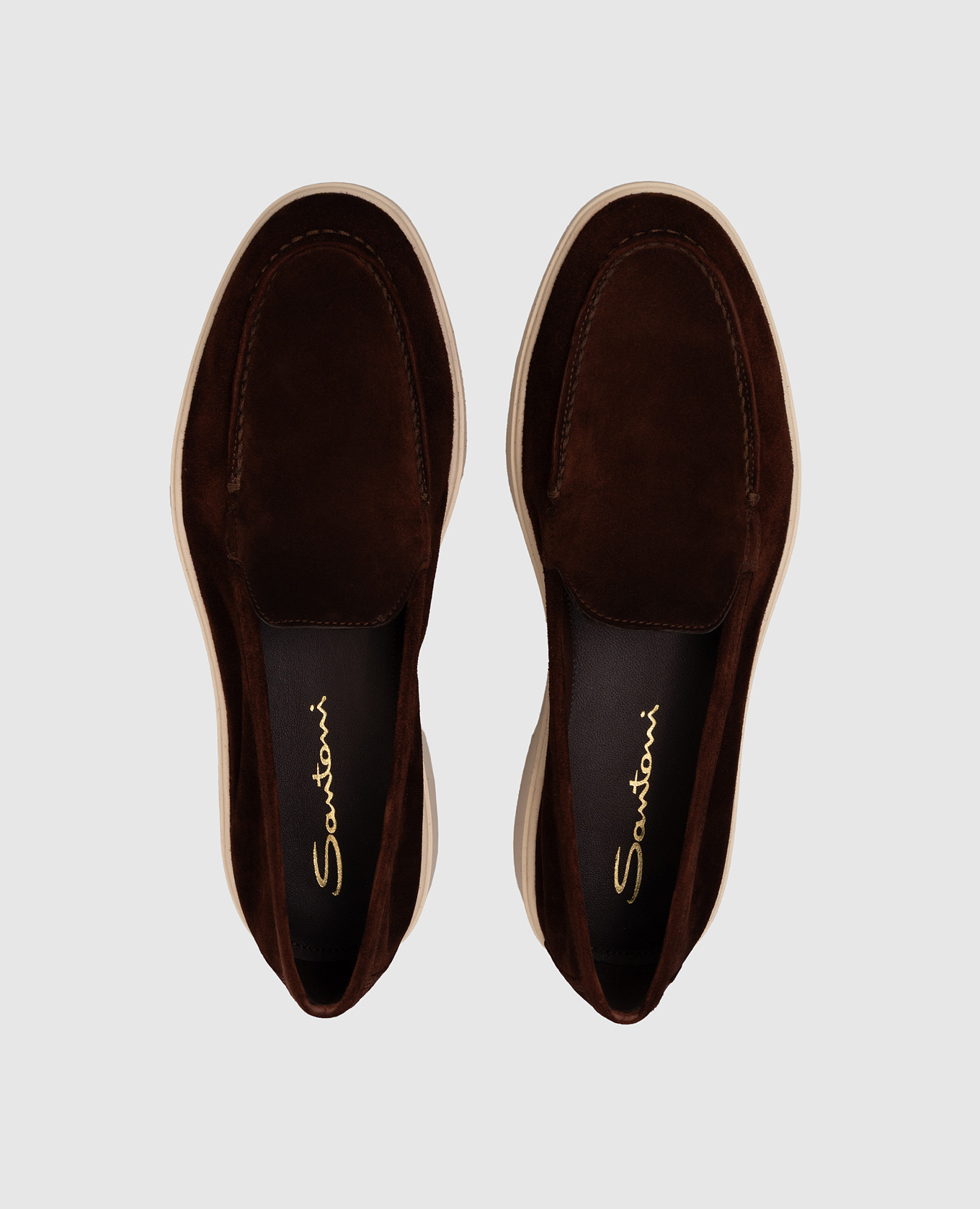 

Brown suede loafers Santoni