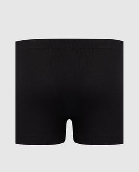 Stefano Ricci Black ribbed boxer briefs with logo patch MNI52T0050COS360