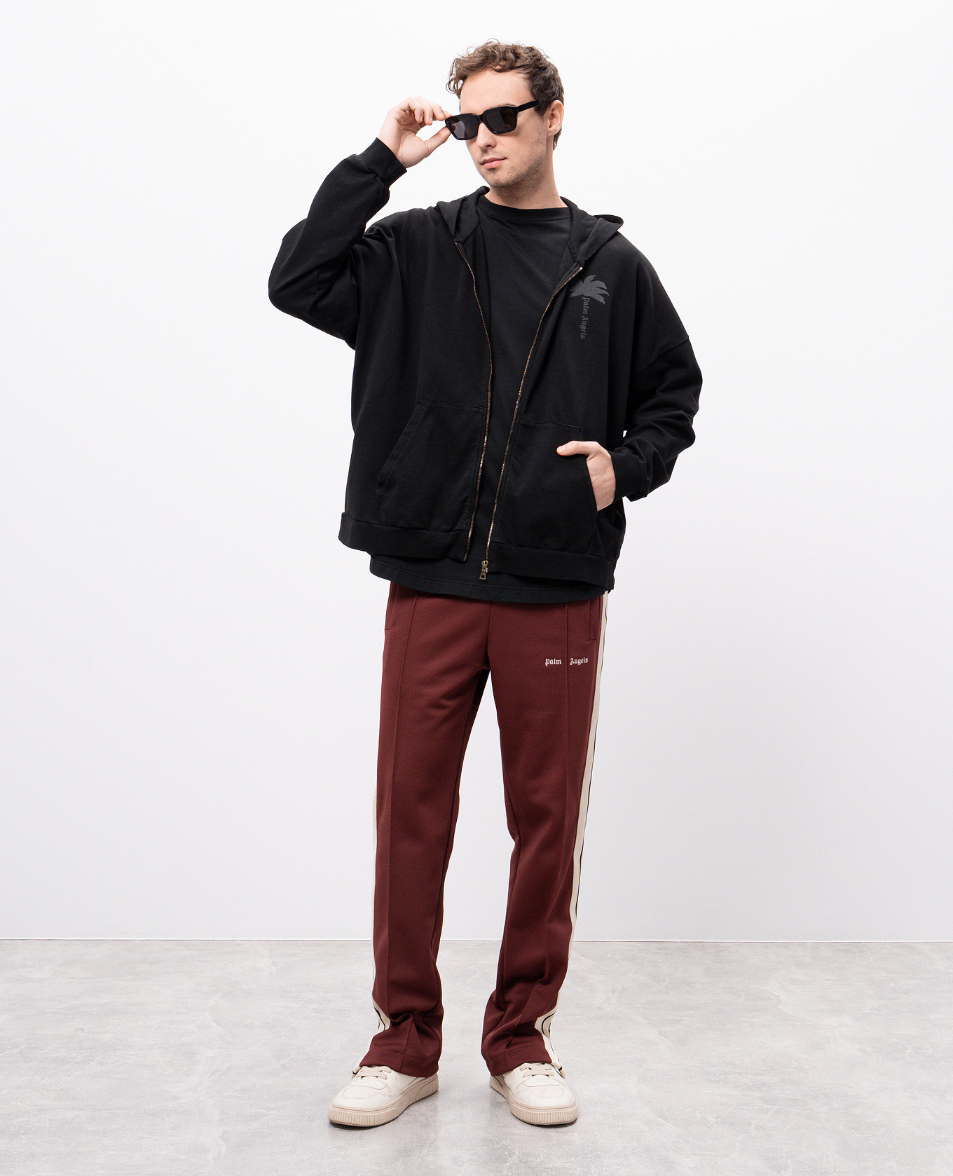 Black sports jacket with print Palm Angels 2