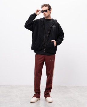 Palm Angels Black sports jacket with print PMBE016S25FLE001