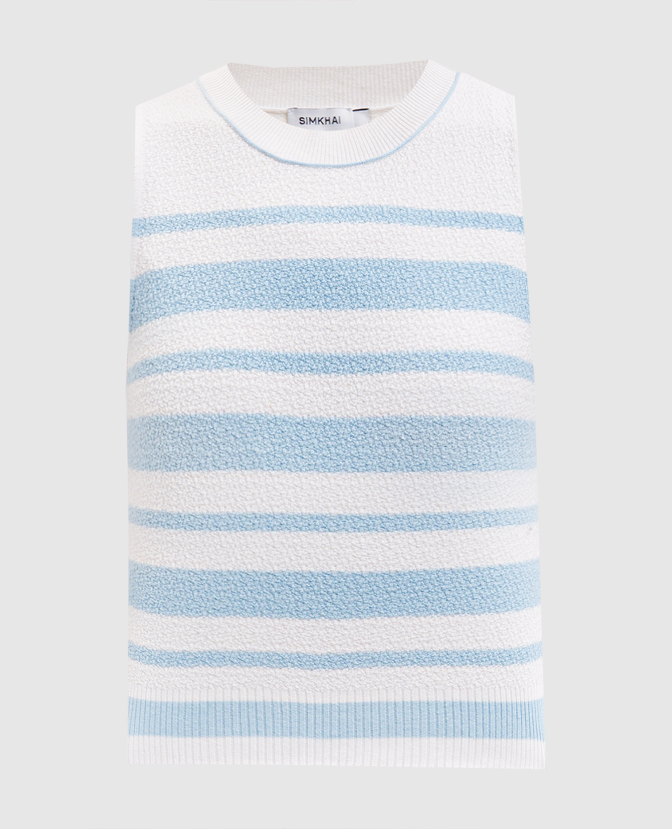 

Striped silk top Simkhai, White