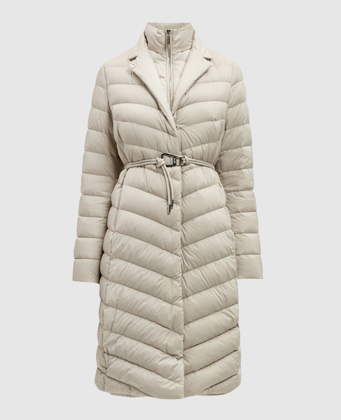 Gray quilted down jacket moorer