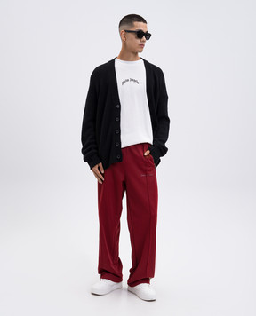 Palm Angels Black cardigan with wool and cashmere PMHB035F25KNI001