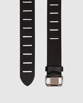 Vetements Black leather belt with perforation UH76BE600B