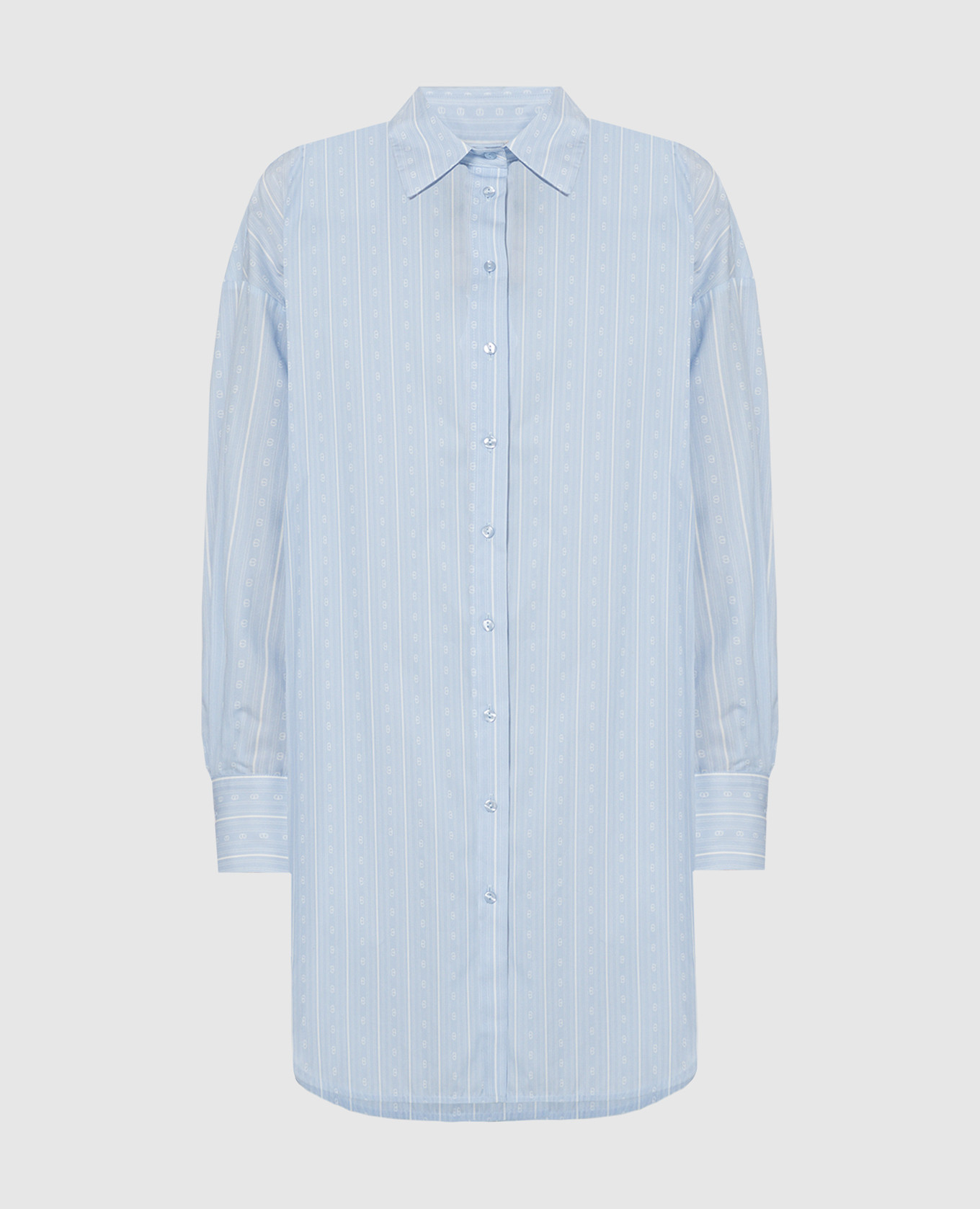 Twinset Blue long shirt with logo pattern