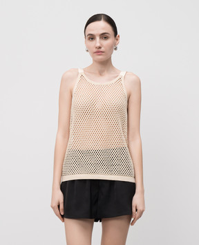 Helmut Lang Beige openwork top P02HW703