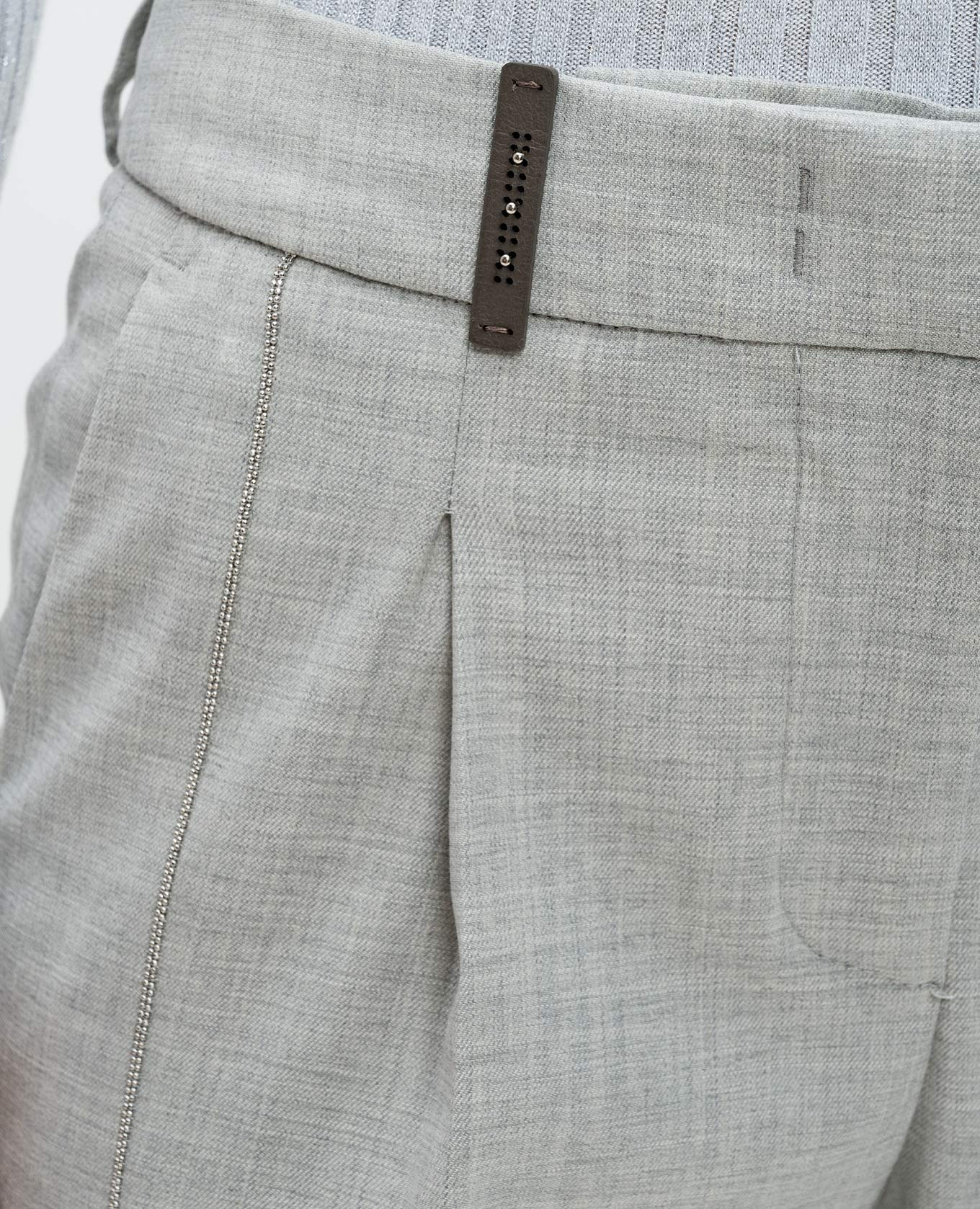 Gray wool trousers with monil chain Peserico 5