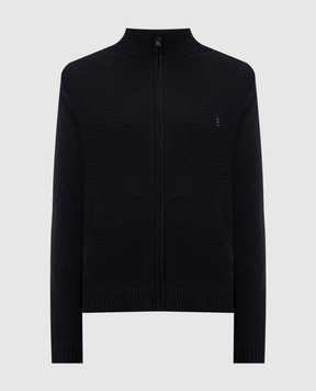 Florentino Black cardigan with wool 224412420610