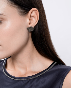 Peserico Gray earrings with a monil chain E35436C0CC373