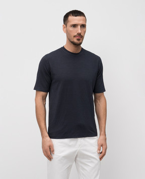 Cashmere&Whiskey Blue linen T-shirt TS6452360706F