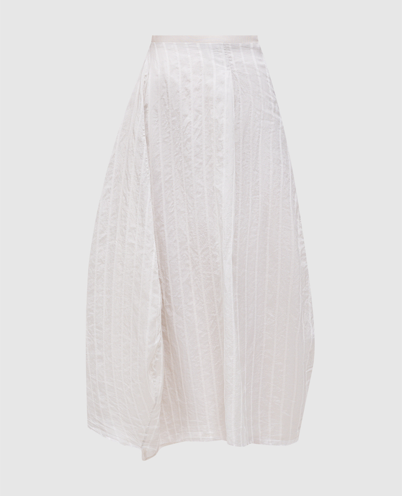 Gray silk and linen midi skirt Marc Le Bihan