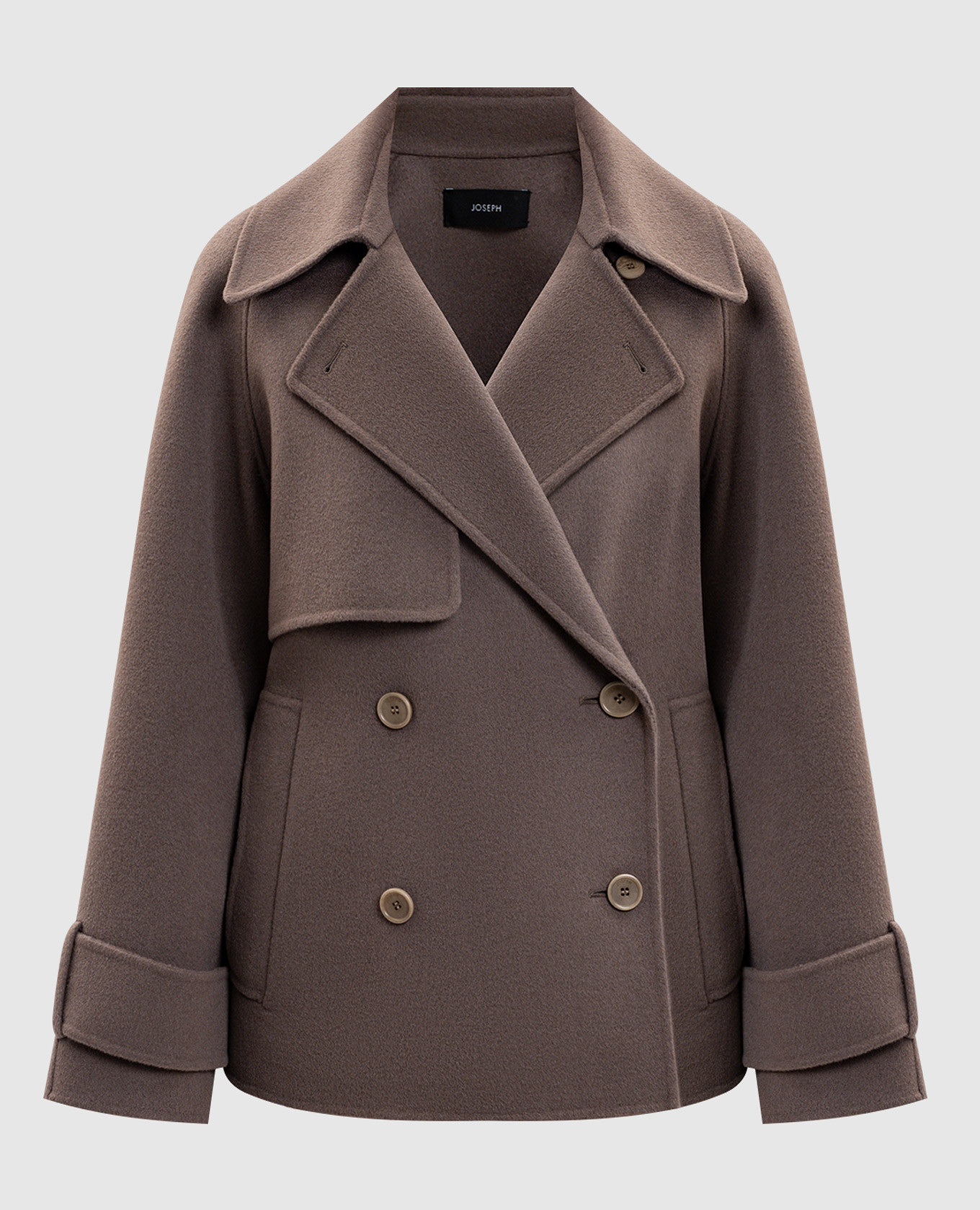 

Marne brown double-breasted wool and cashmere coat JOSEPH