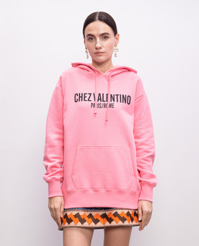 Valentino Chez Valentino pink printed hoodie 6B3MF24D960