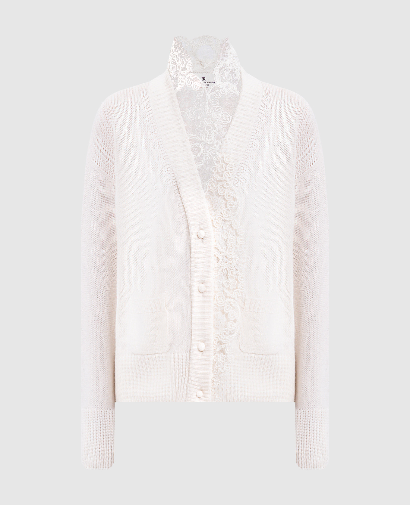 Beige cashmere cardigan with lace Ermanno Scervino