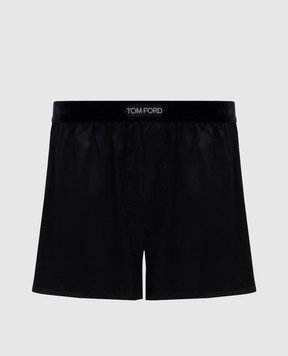 Tom Ford Black silk boxer briefs with logo T4LE41010
