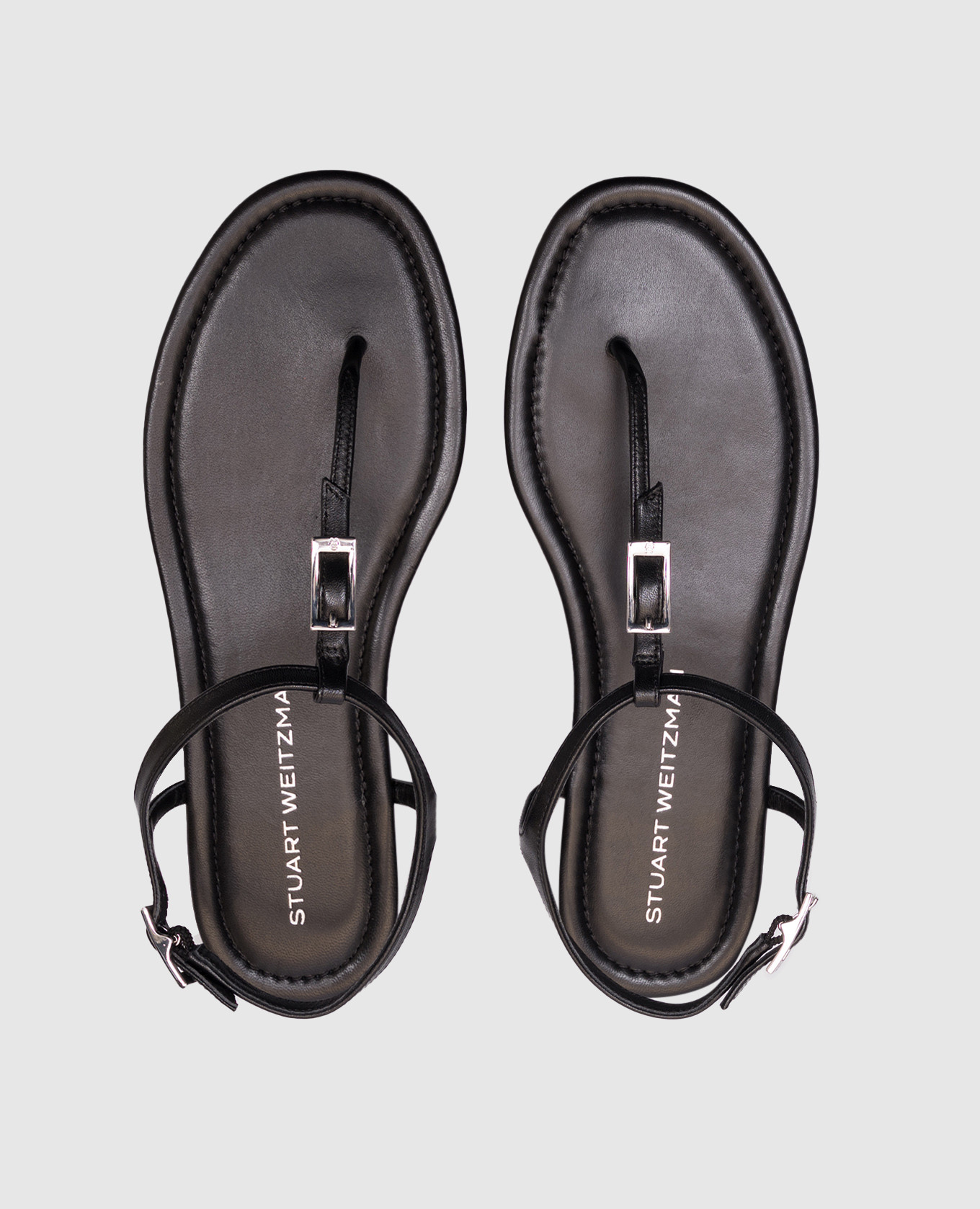 

Black leather sandals GEORGIE T-STRAP Stuart Weitzman