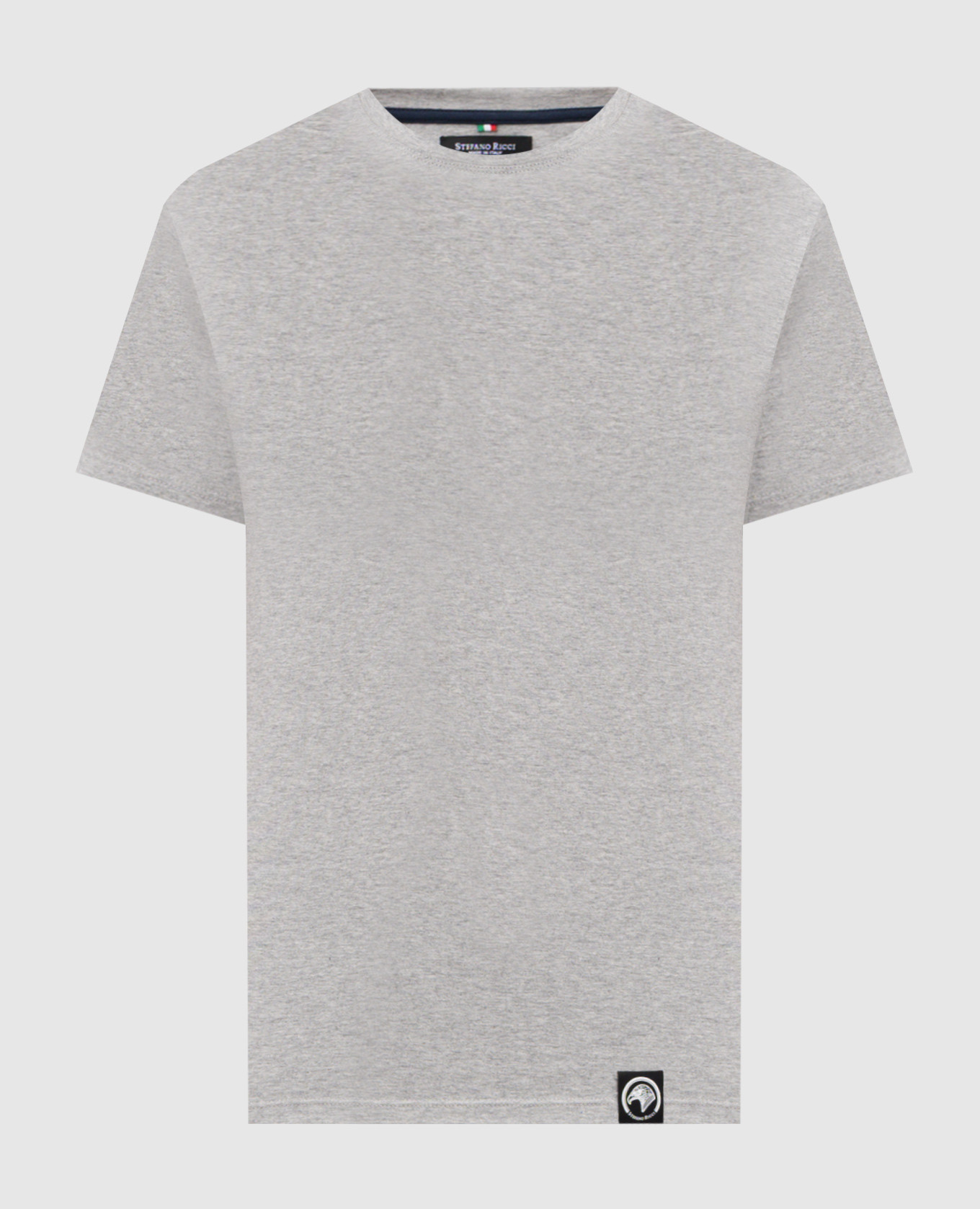

Grey melange T-shirt with logo patch Stefano Ricci