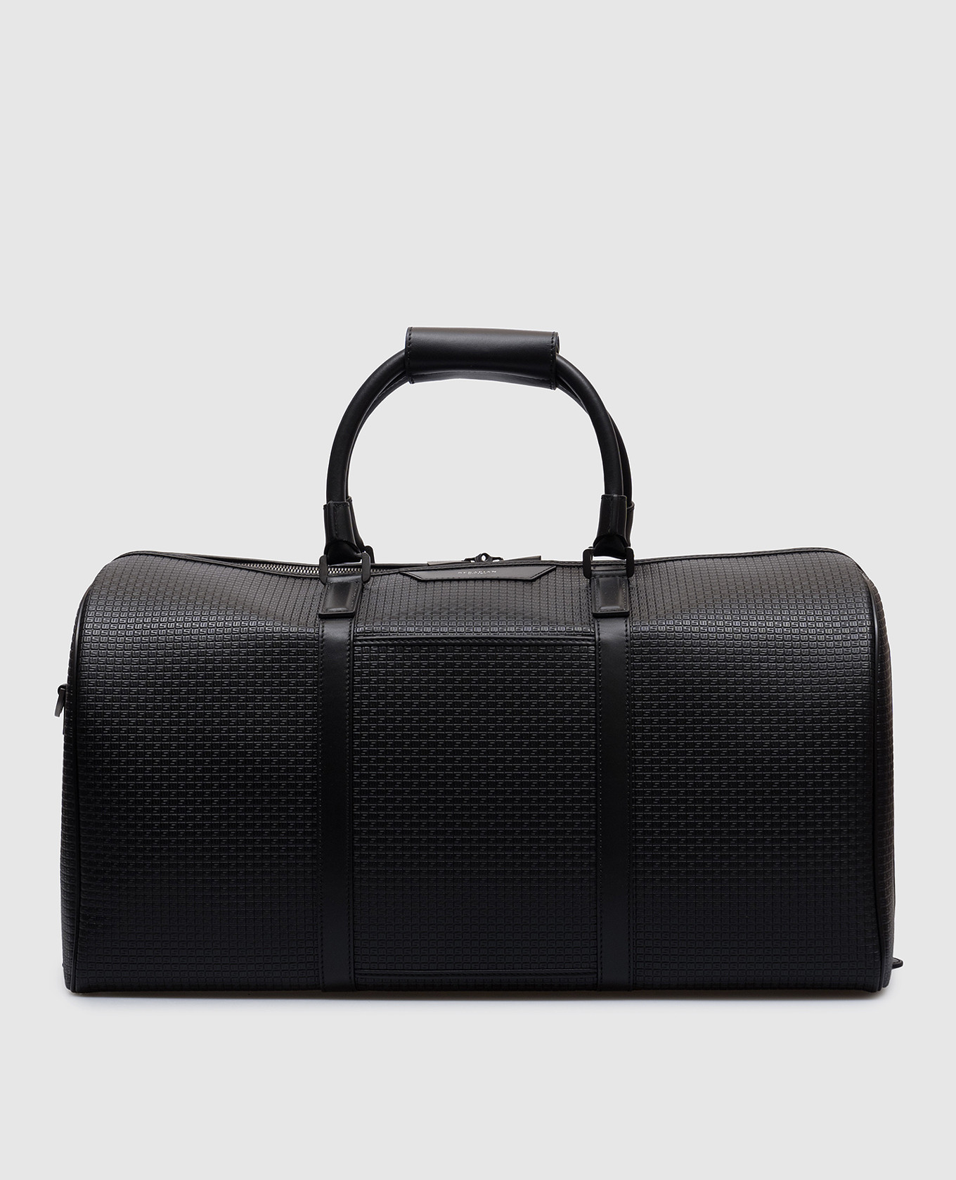 

Black leather travel bag with logo monogram Serapian