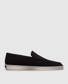 Fear of God Black suede loafers with logo FGE2808113REV