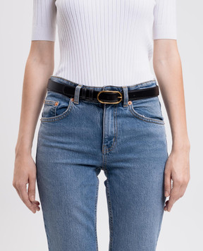 Dolce&Gabbana Black leather belt with logo BE1654A3G19