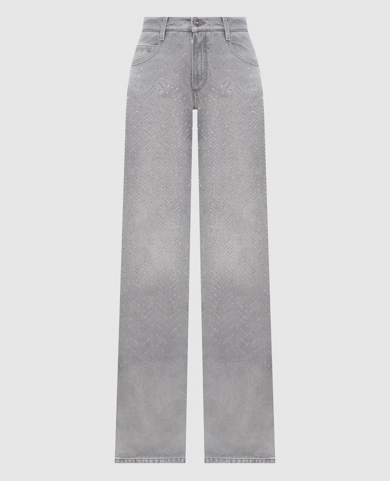 Gray jeans with crystals Ermanno Scervino