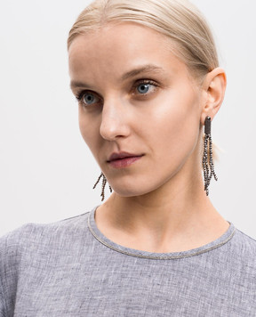 Peserico Gray earrings with a monil chain S35440C0CC445
