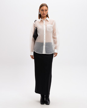 Helmut Lang White blouse with silk with bubble wrap effect O06HW506