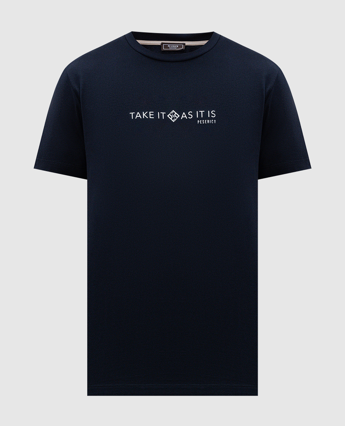 Blue T-shirt with contrast print Peserico