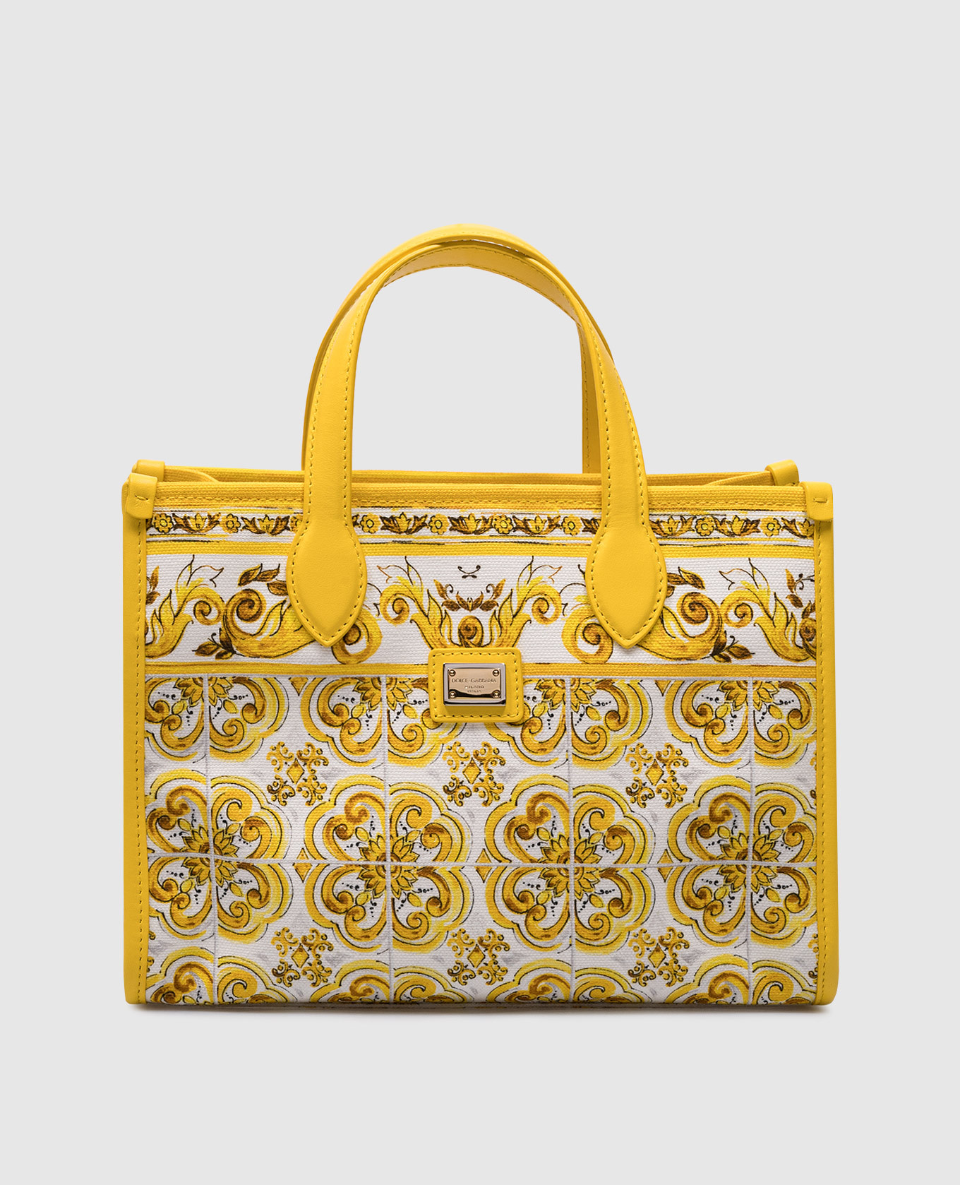 

Children's yellow tote bag with a Majolica print Dolce&Gabbana