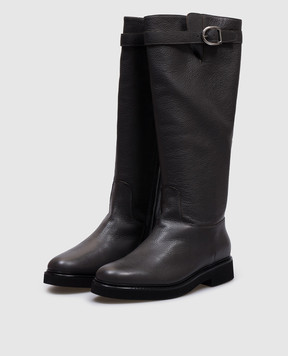 Doucal's Gray leather boots DD8759VERSUM251