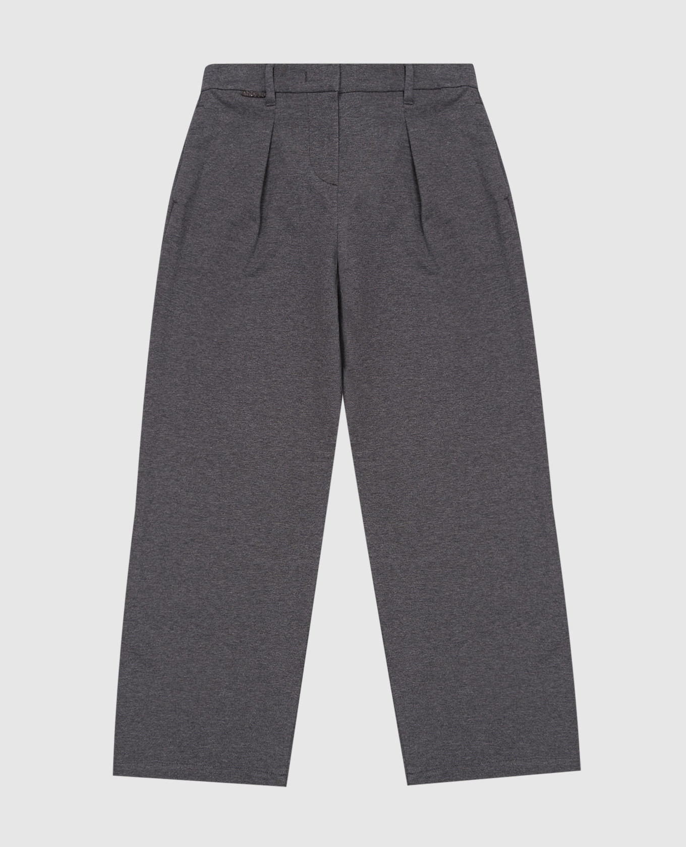 Children's gray melange pants brunello cucinelli