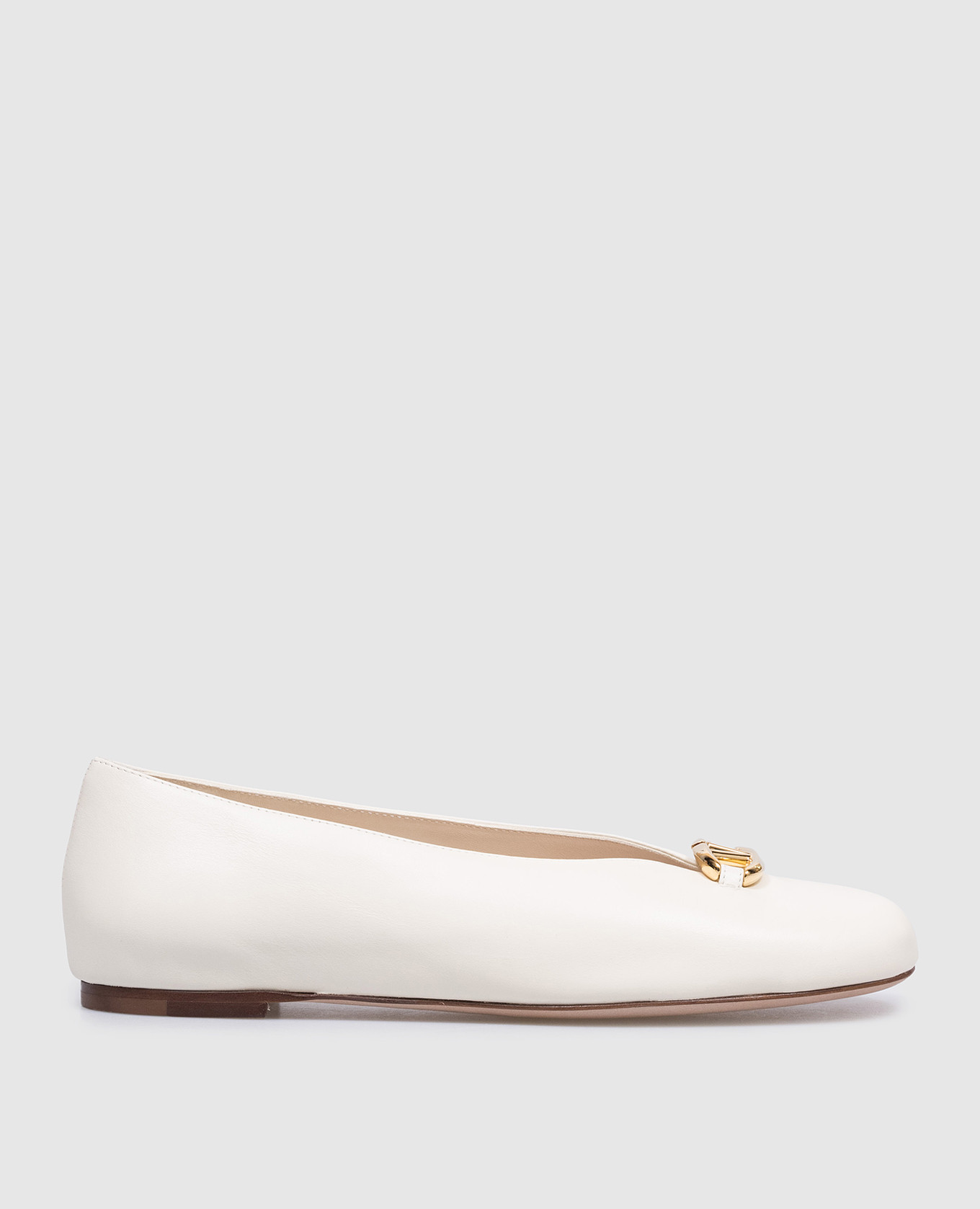 White leather ballet flats with vlogo signature logo valentino